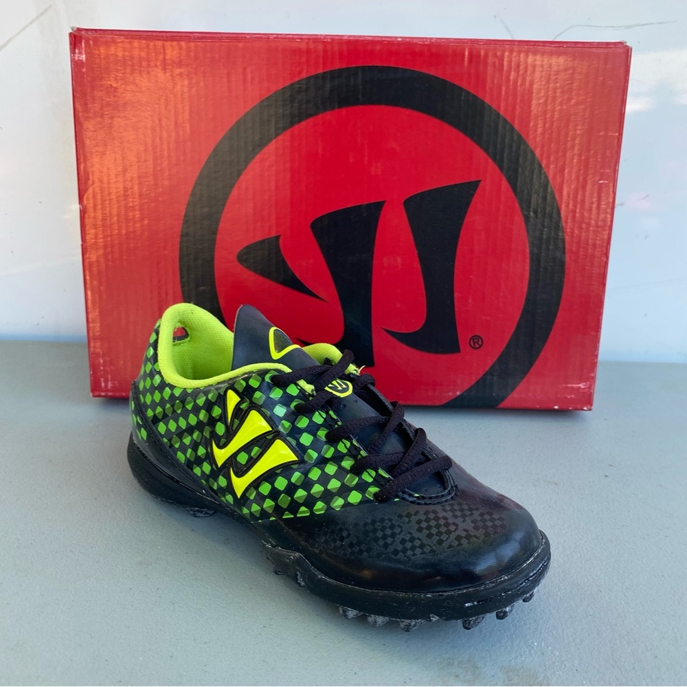 Warrior Gambler Turf Soccer Field Hockey Lacrosse Shoe. Black/Yellow/Green
